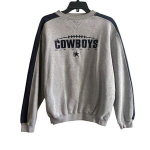 Team NFL Puma Dallas Cowboys Sz Large Gray Blue Embroidered Sweatshirt Football